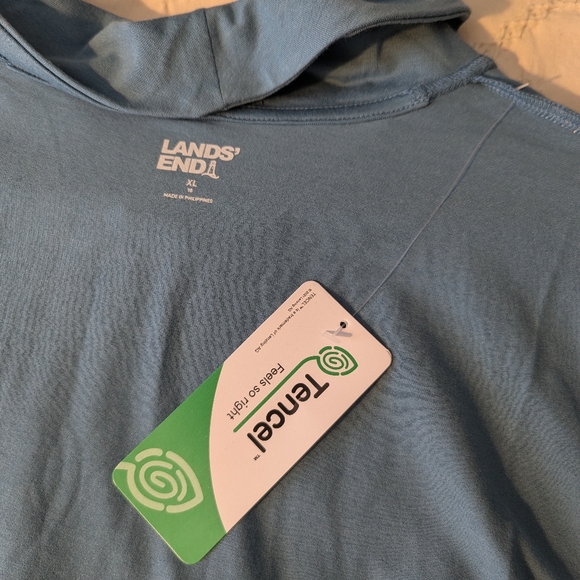 Lands' End Women's 3/4 Sleeve Light Weight Jersey Cowl Neck Top - Picture 5 of 5